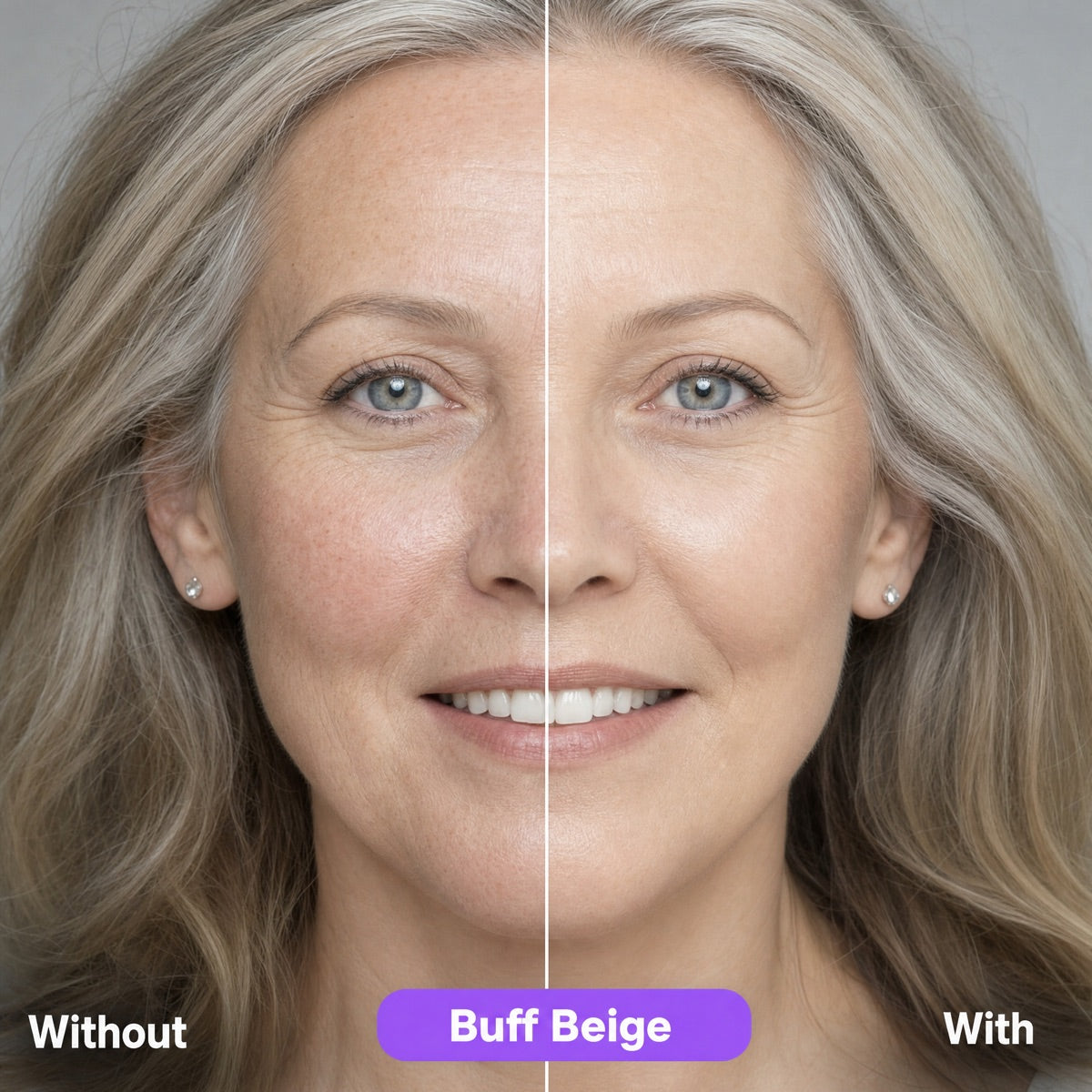 Glow Rewind Buff Beige shade — before and after