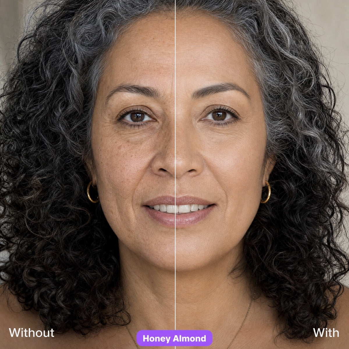 Glow Rewind Honey Almond shade — before and after