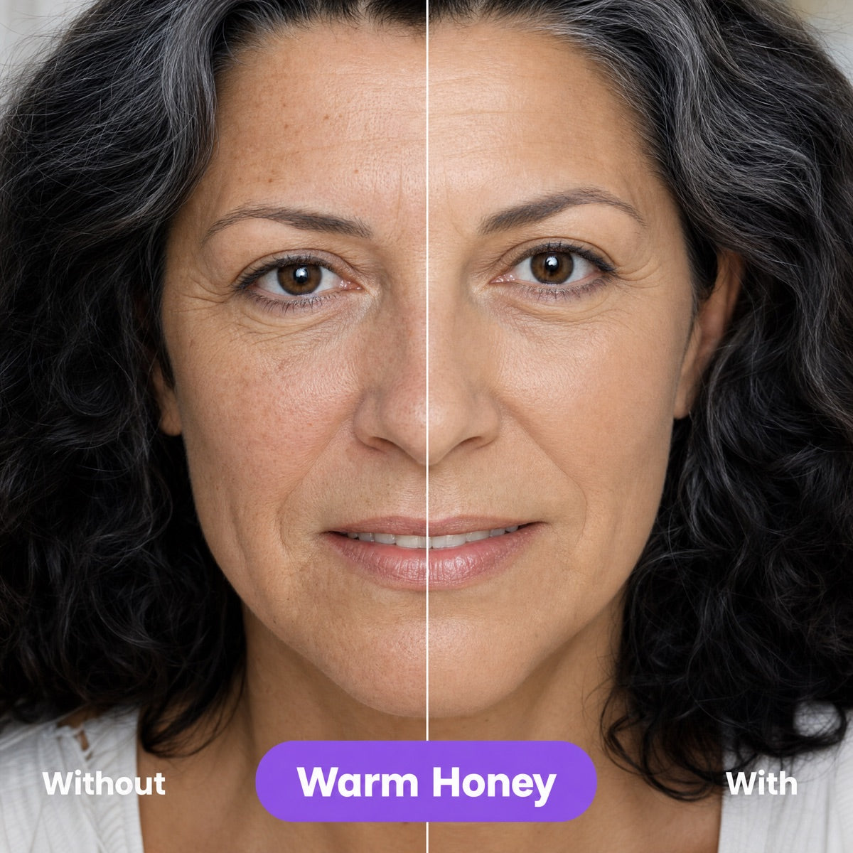 Glow Rewind Warm Honey shade — before and after