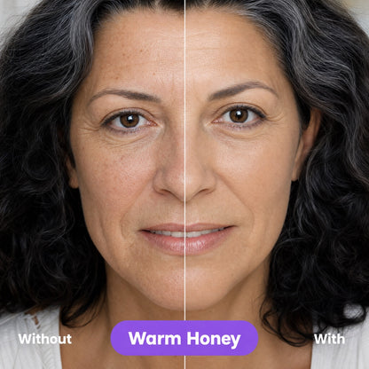 Glow Rewind Warm Honey shade — before and after